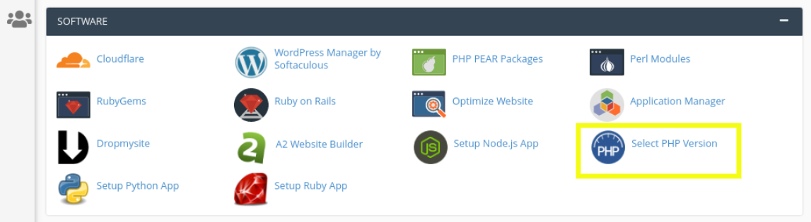 selecting PHP version in cpanel
