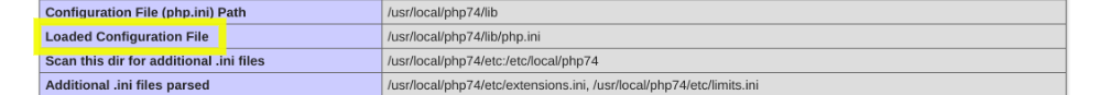 loaded configuration file info