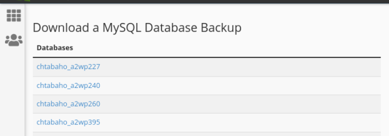 downloading a database backup in cpanel