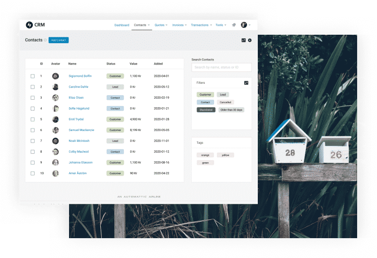 Jetpack CRM in use