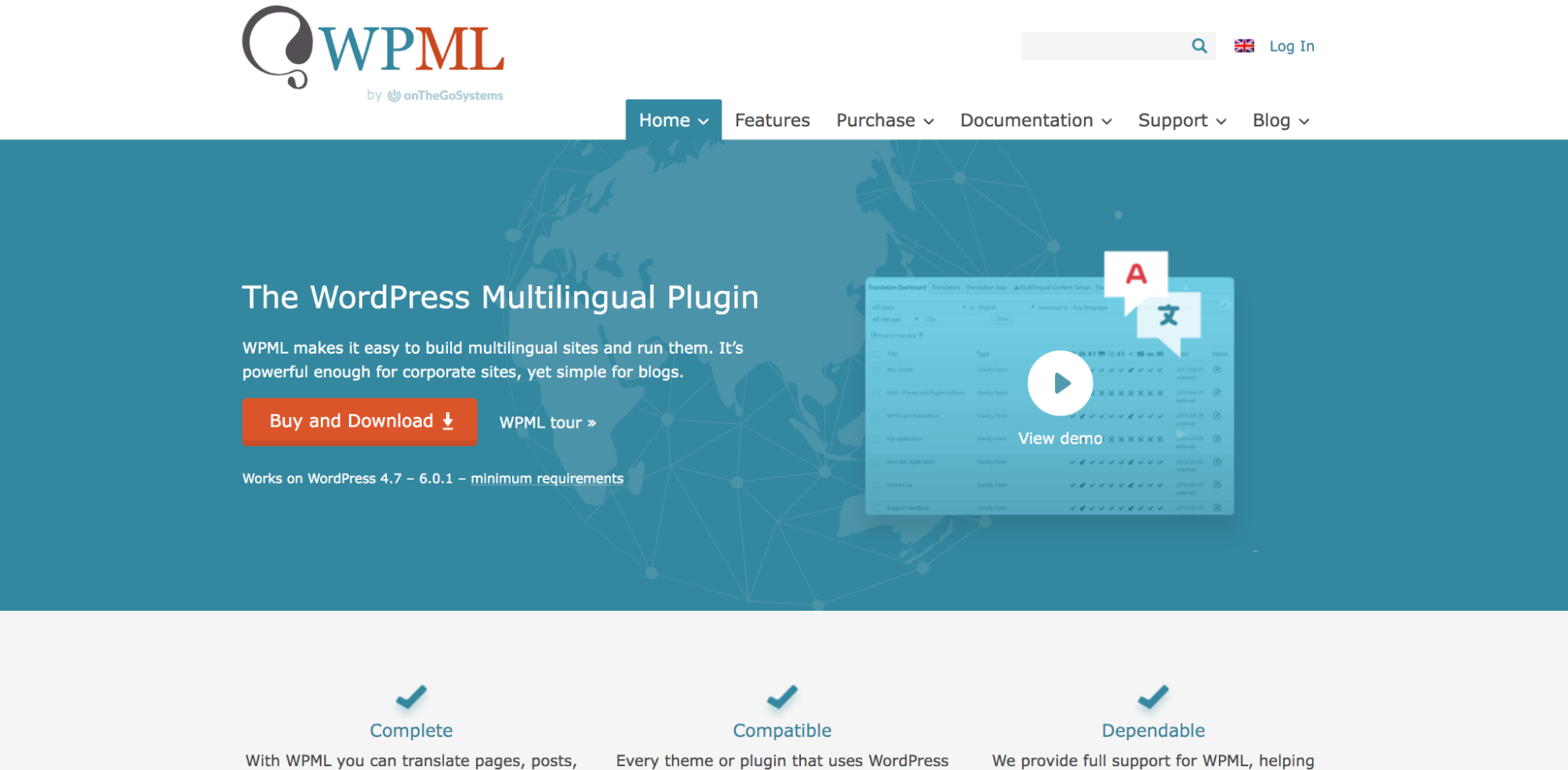 WPML plugin homepage design