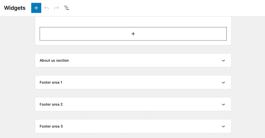 widget-ready areas in WordPress