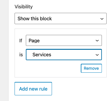setting a widget only to display o a specific page