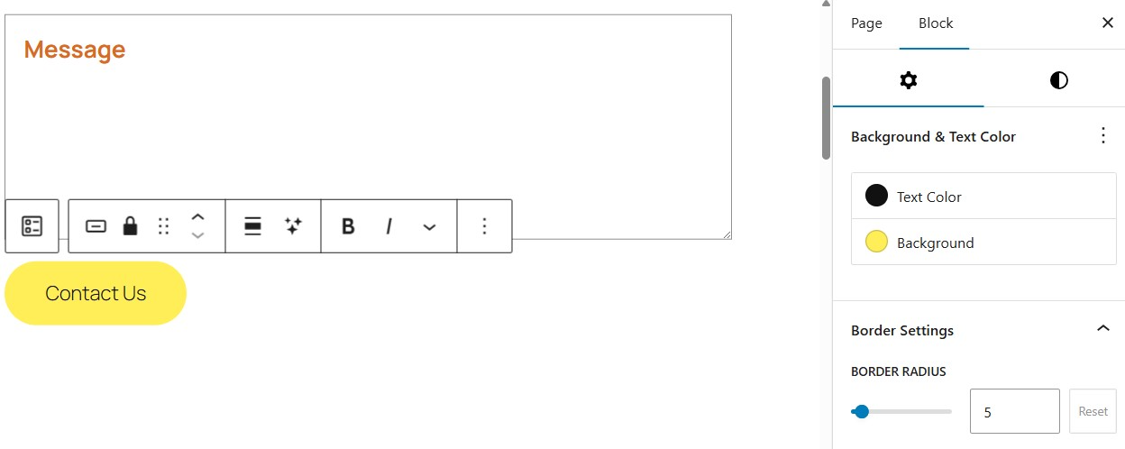 editing the background and text color