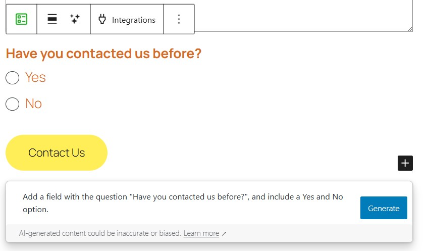 creating a new field with Jetpack AI