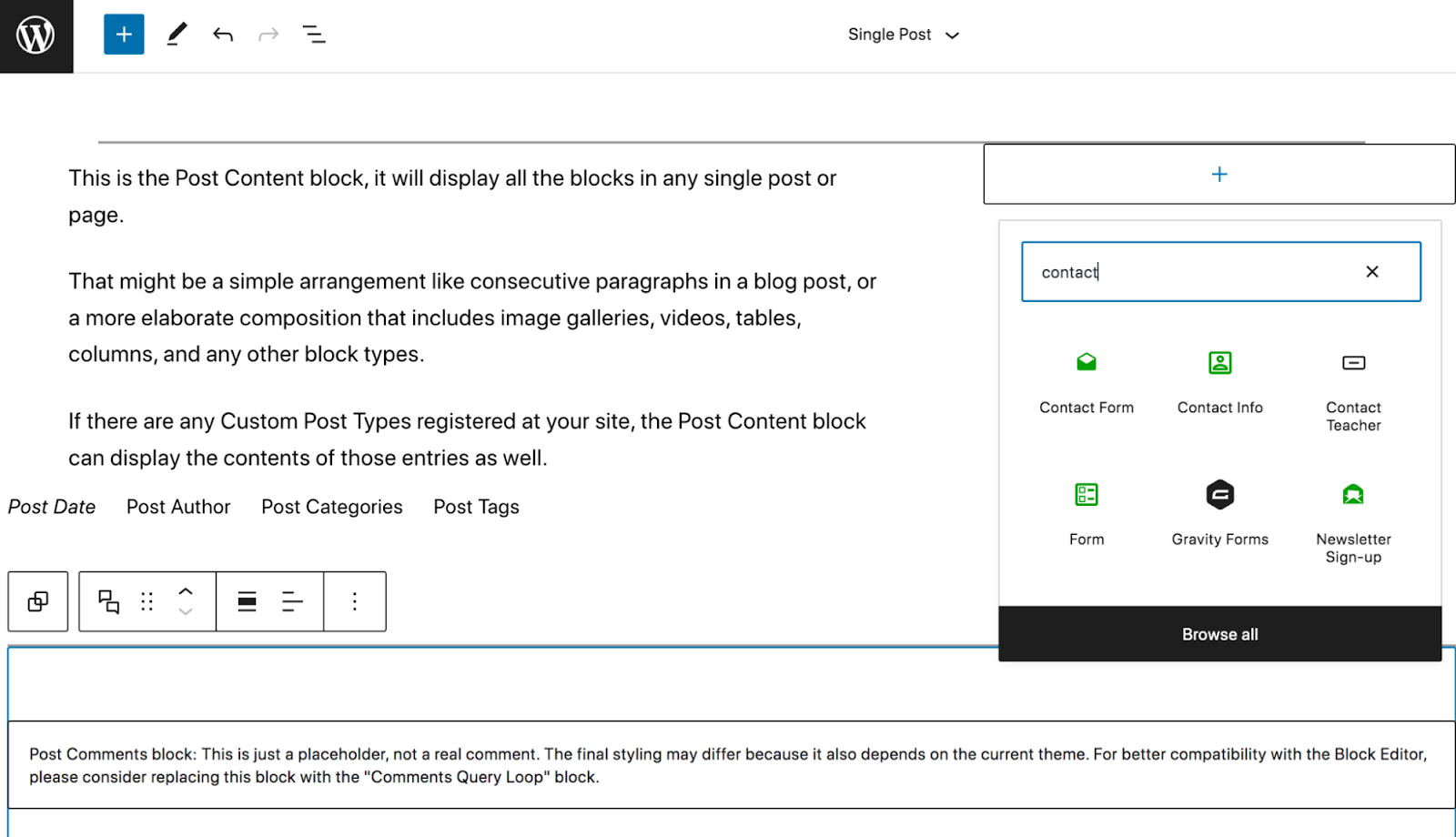 adding a contact form to a template