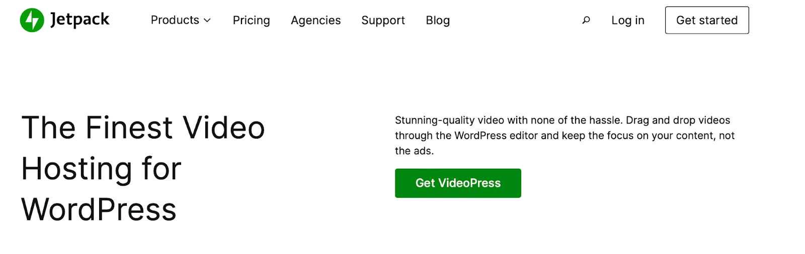 Jetpack VideoPress homepage