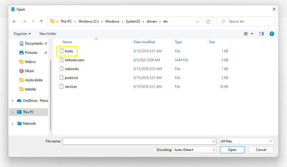 finding the hosts file