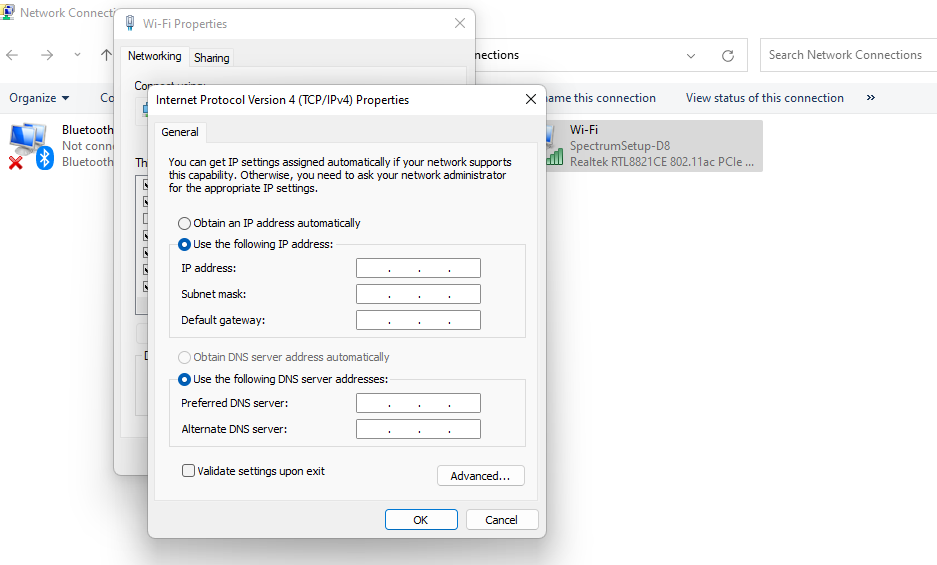 options for using DNS server