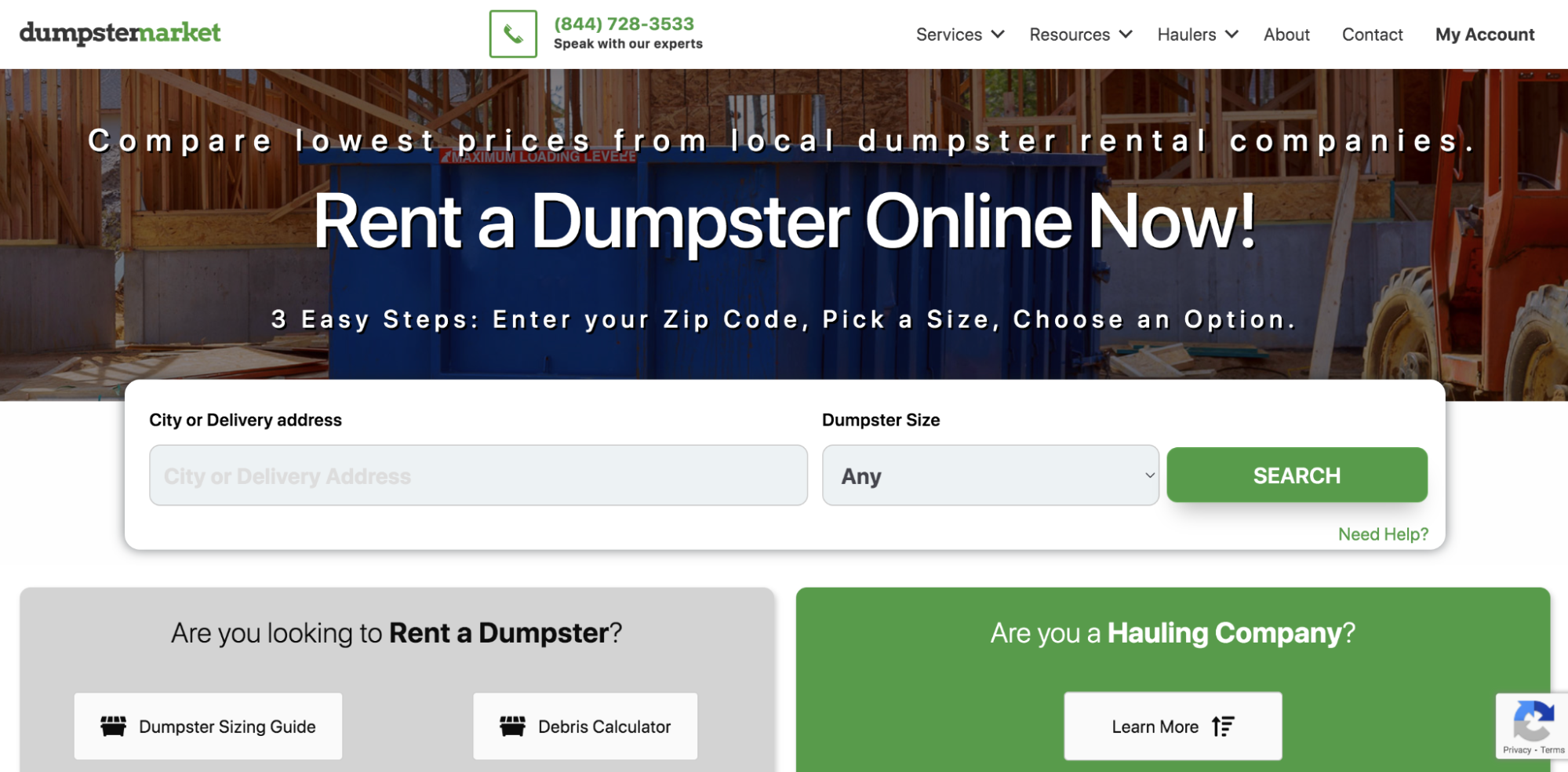 Dumpster Market online marketplace built with WooCommerce