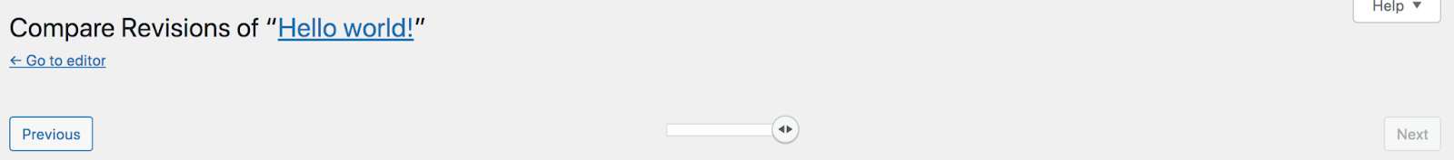 option to compare two revisions of a WordPress post