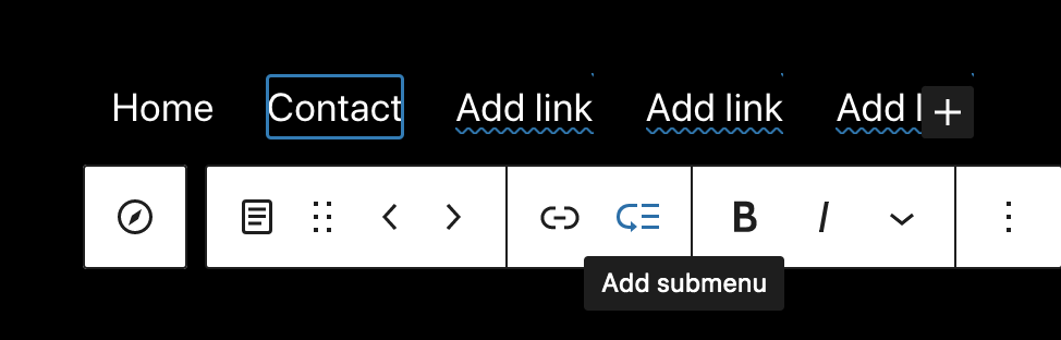 adding a submenu in WordPress