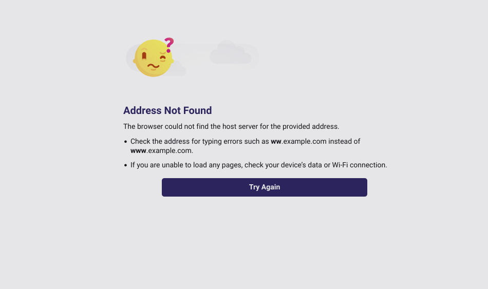 Address not found message in Firefox