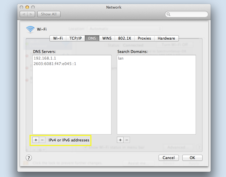 DNS Servers on a Mac