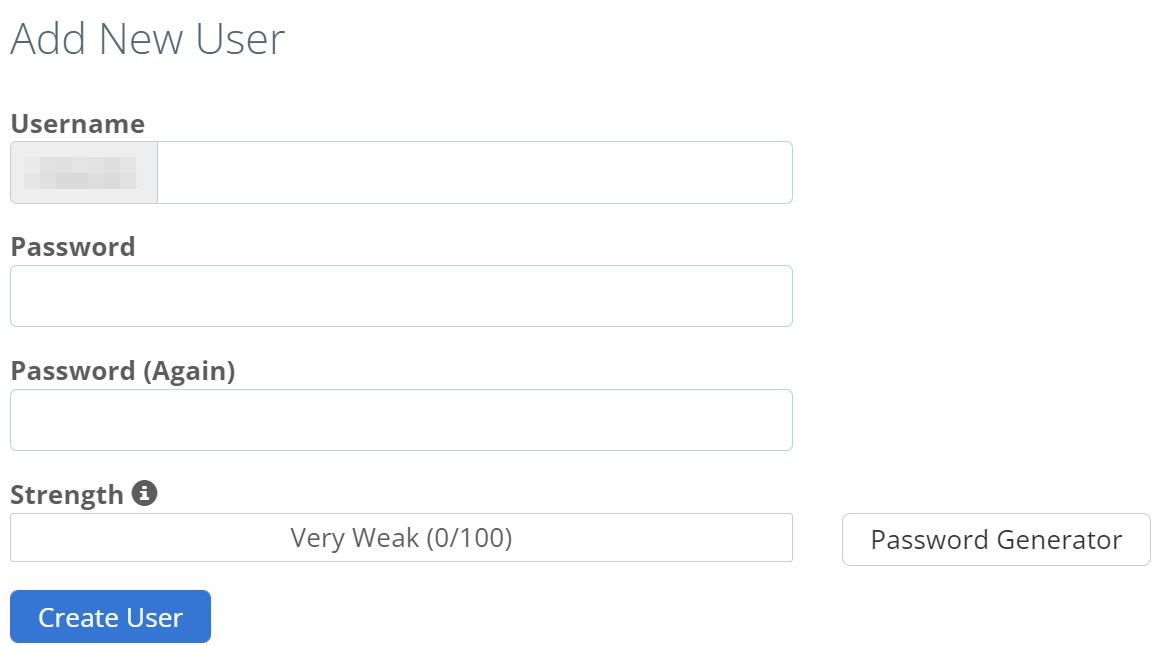 creating a new database user