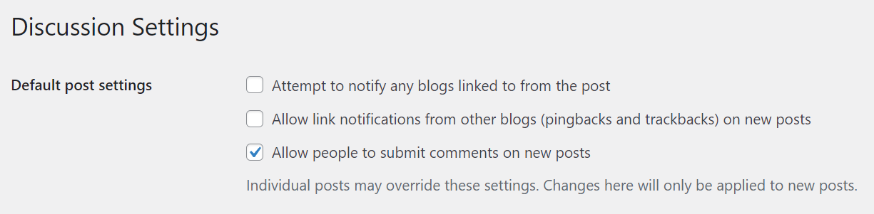 option to disable pingbacks and trackbacks