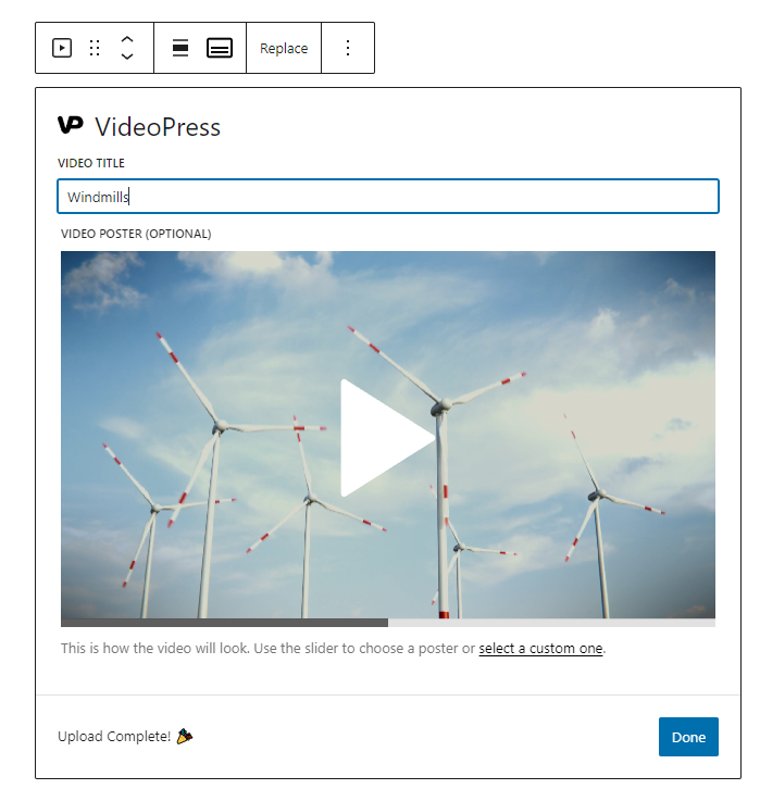 adding a video to VideoPress