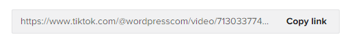 copying a TikTok video URL