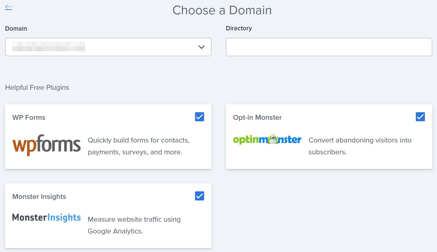 choosing a domain name and plugins to install
