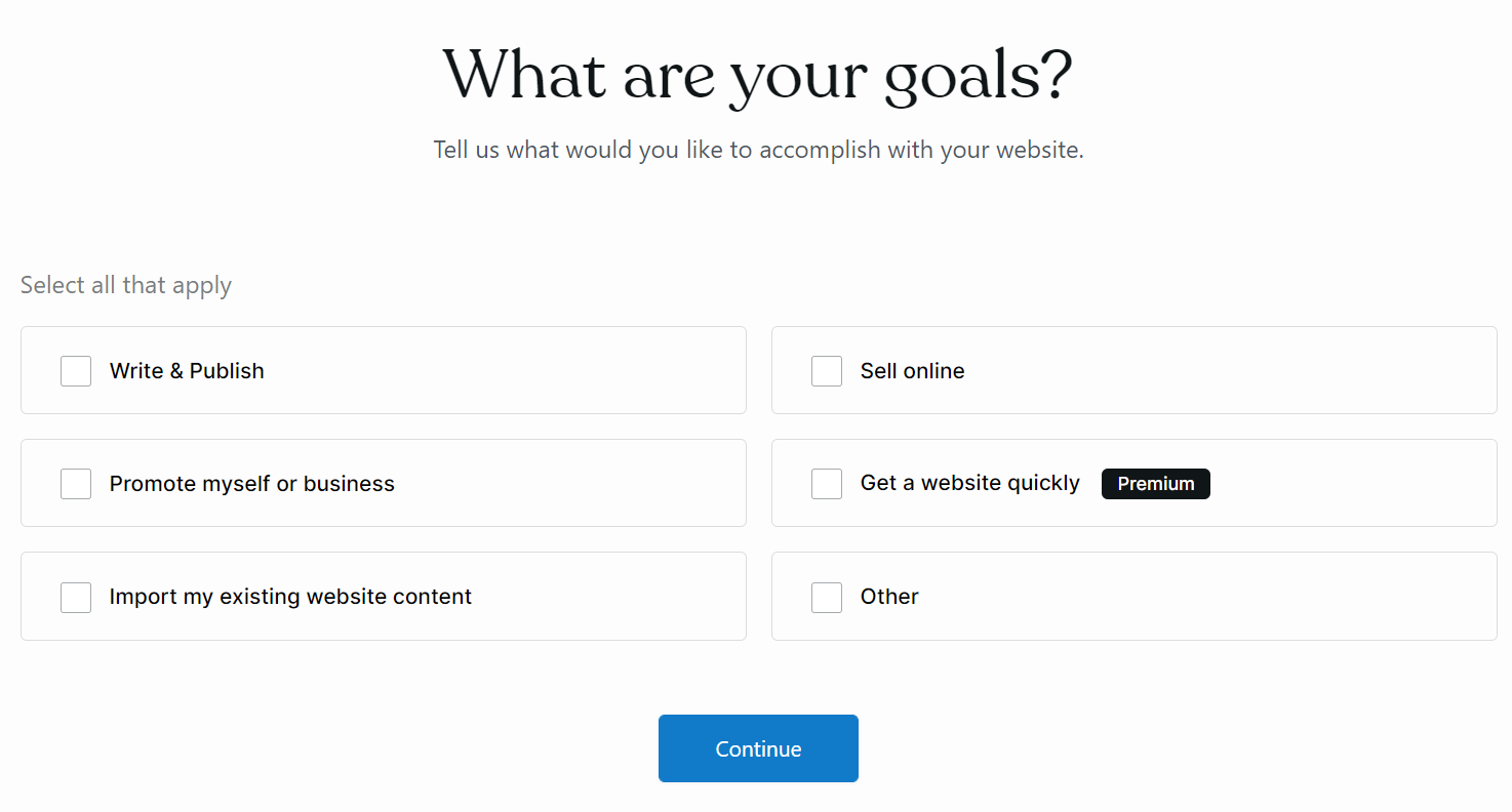 questions about website goals