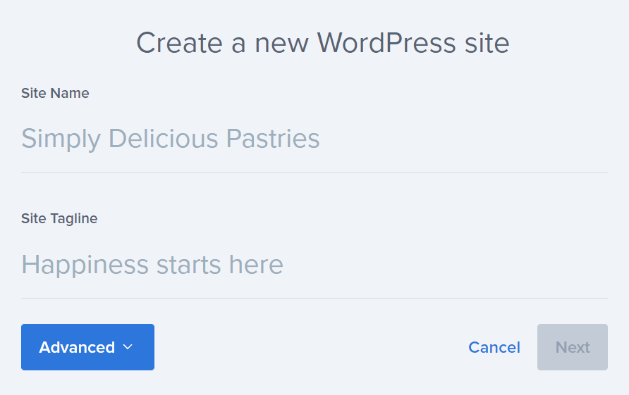 adding a site name and tagline
