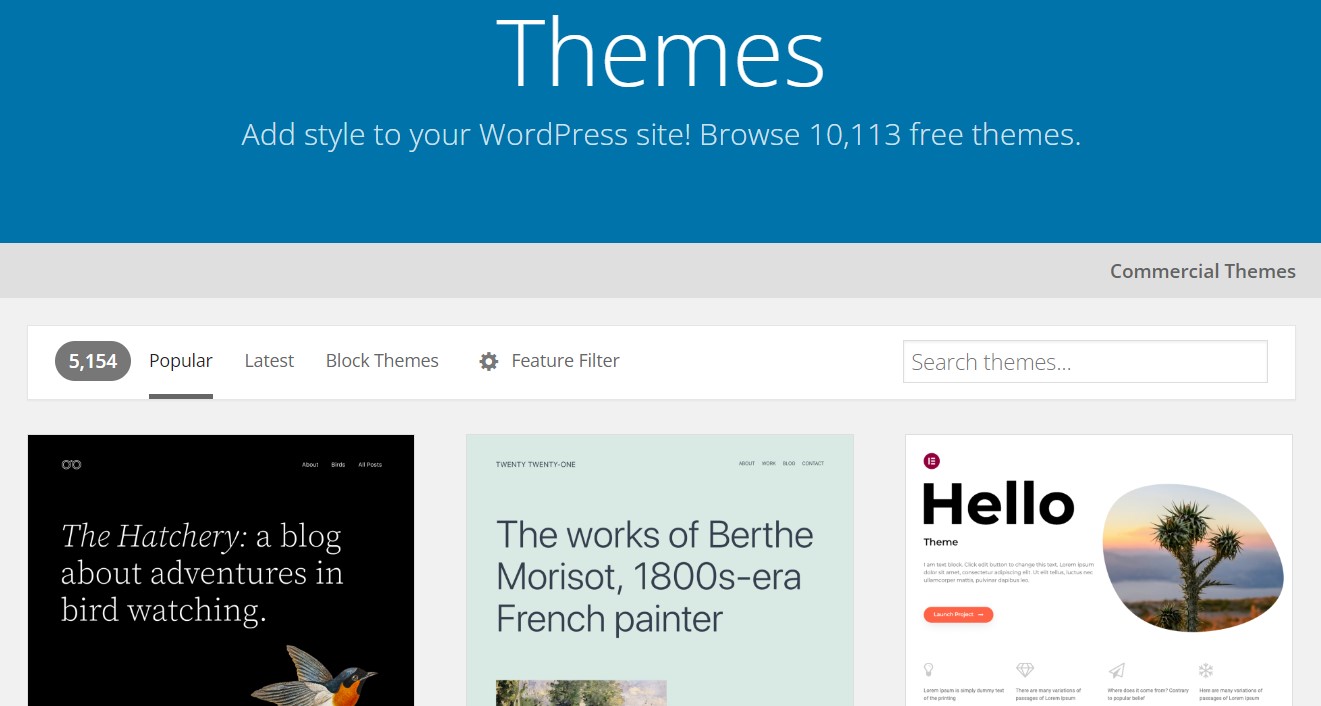 WordPress theme respository
