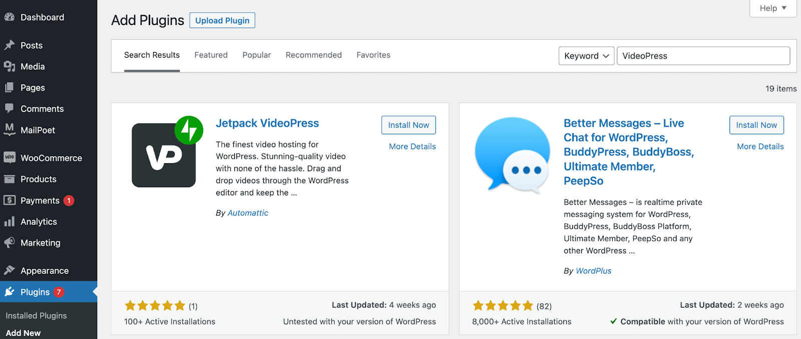 installing Jetpack VideoPress