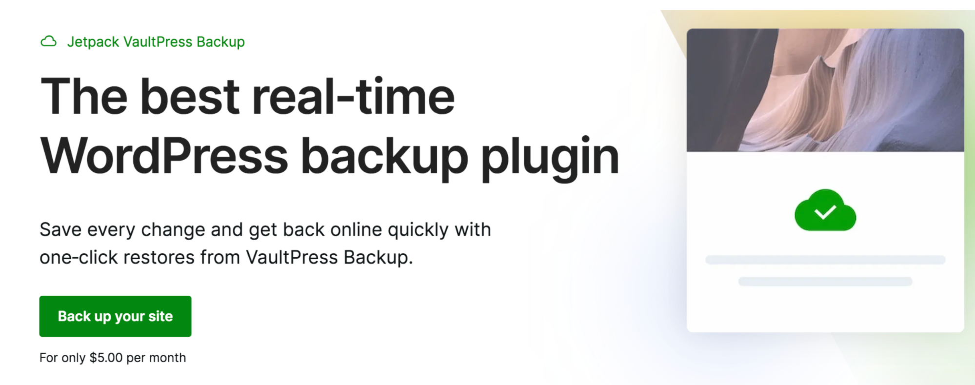 Jetpack VaultPress Backup homepage