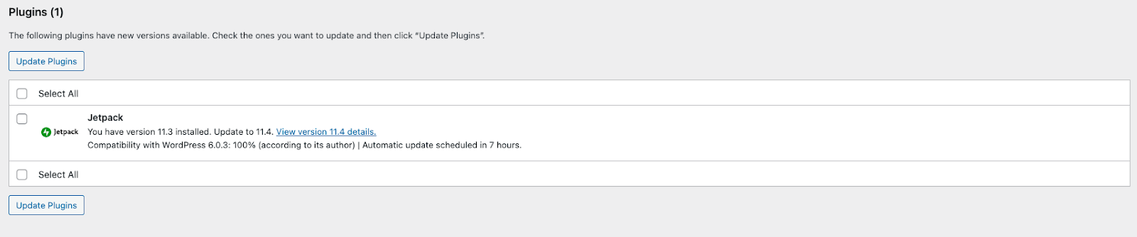 list of plugins with updates available