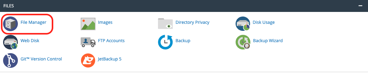 File Manager option in cPanel