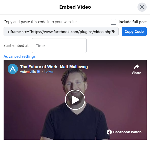 embedding a Facebook iframe in WordPress