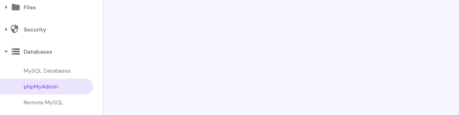 opening phpMyAdmin from a hosting account