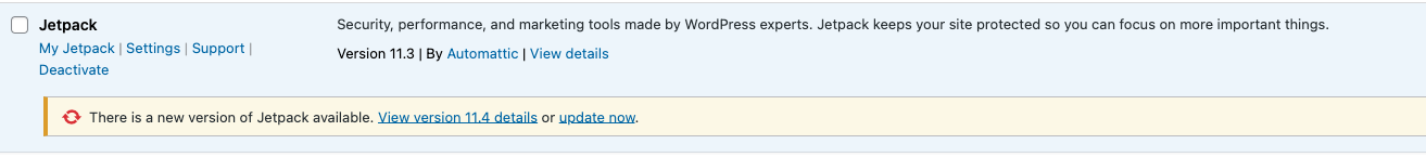 notice that a plugin has an update available