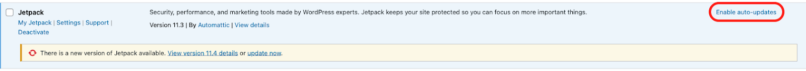 option to enable auto-updates for WordPress plugins