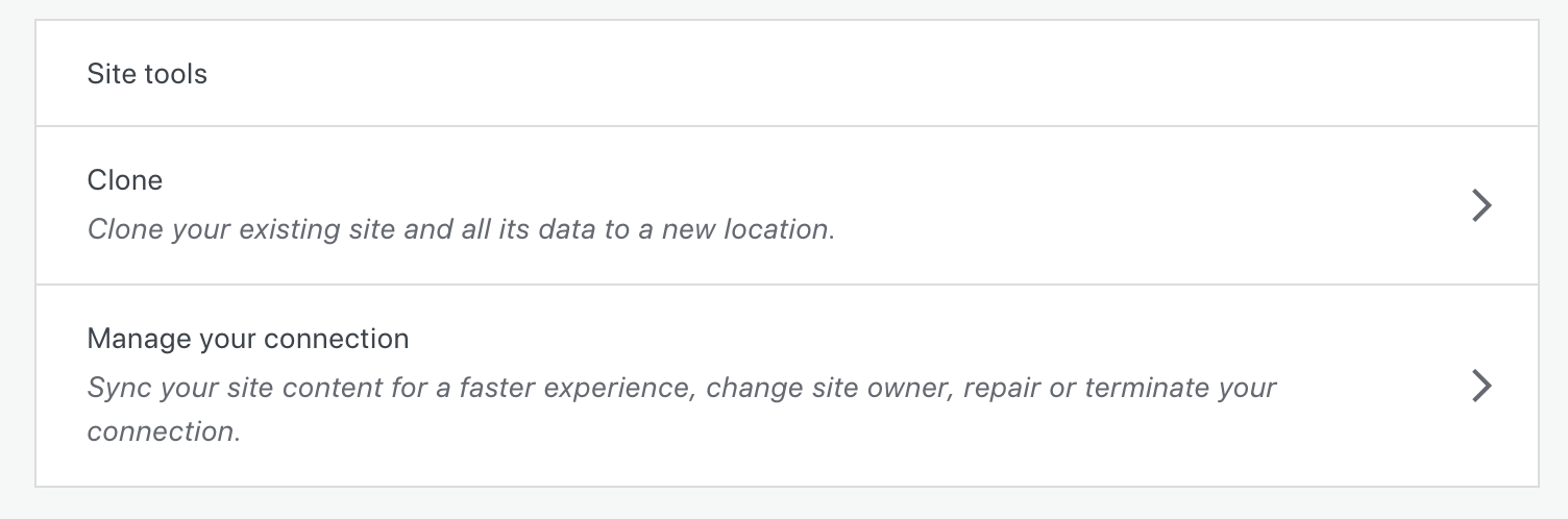 option to clone your WordPress site