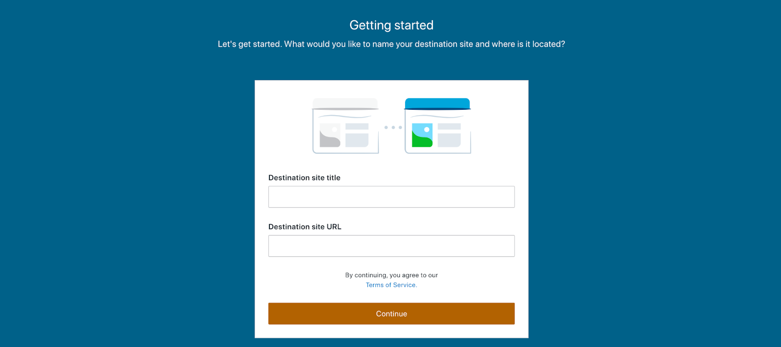 setting the destination site URL