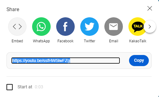 copying the URL from YouTube