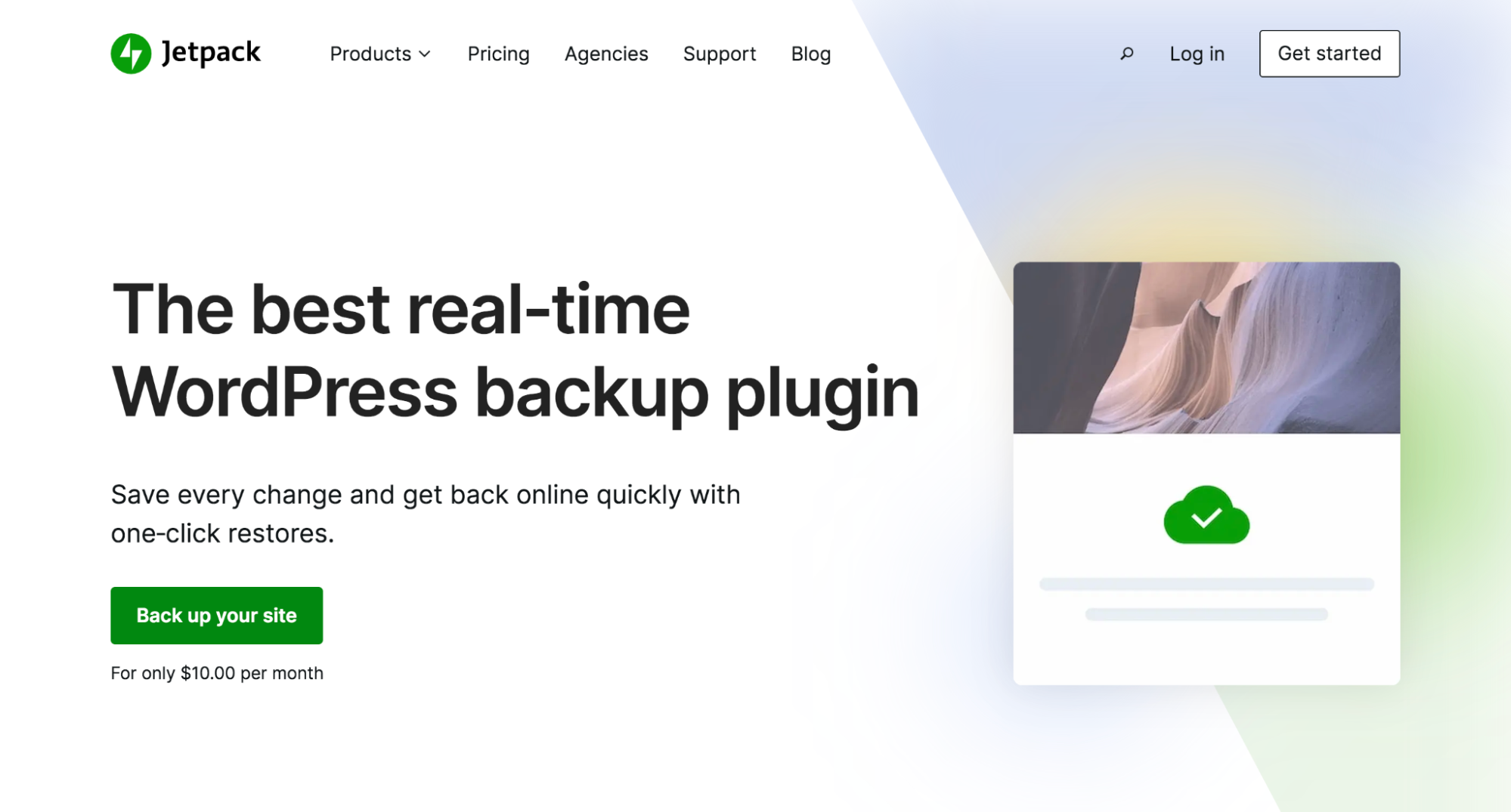 Jetpack Backup homepage