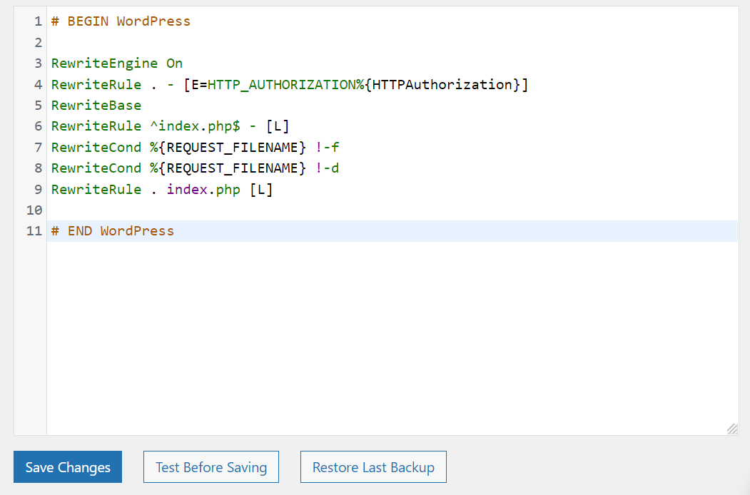 editing the .htaccess file with a plugin