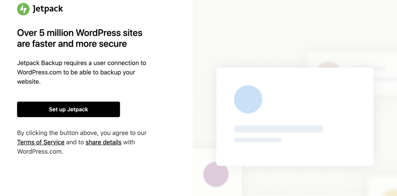 setting up Jetpack VaultPress Backup