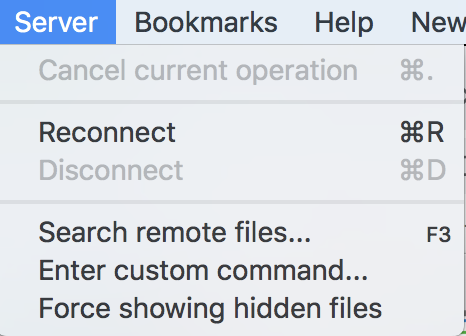 choosing to show hidden files in FileZilla
