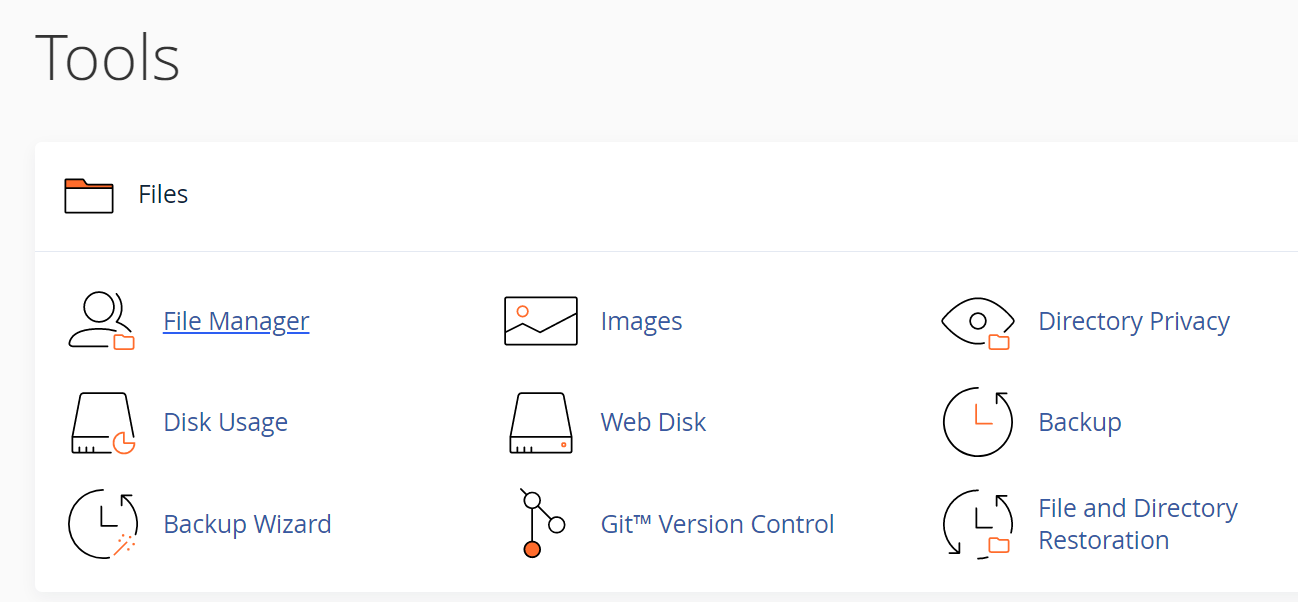 tools in cpanel