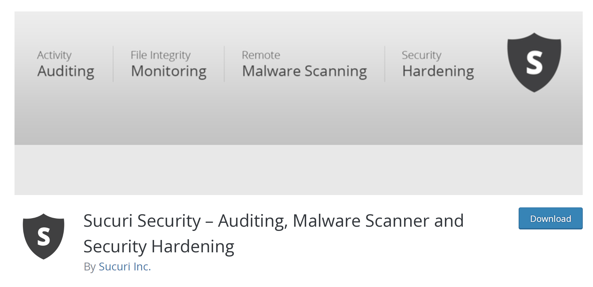 Sucuri Security listing in the WordPress repository