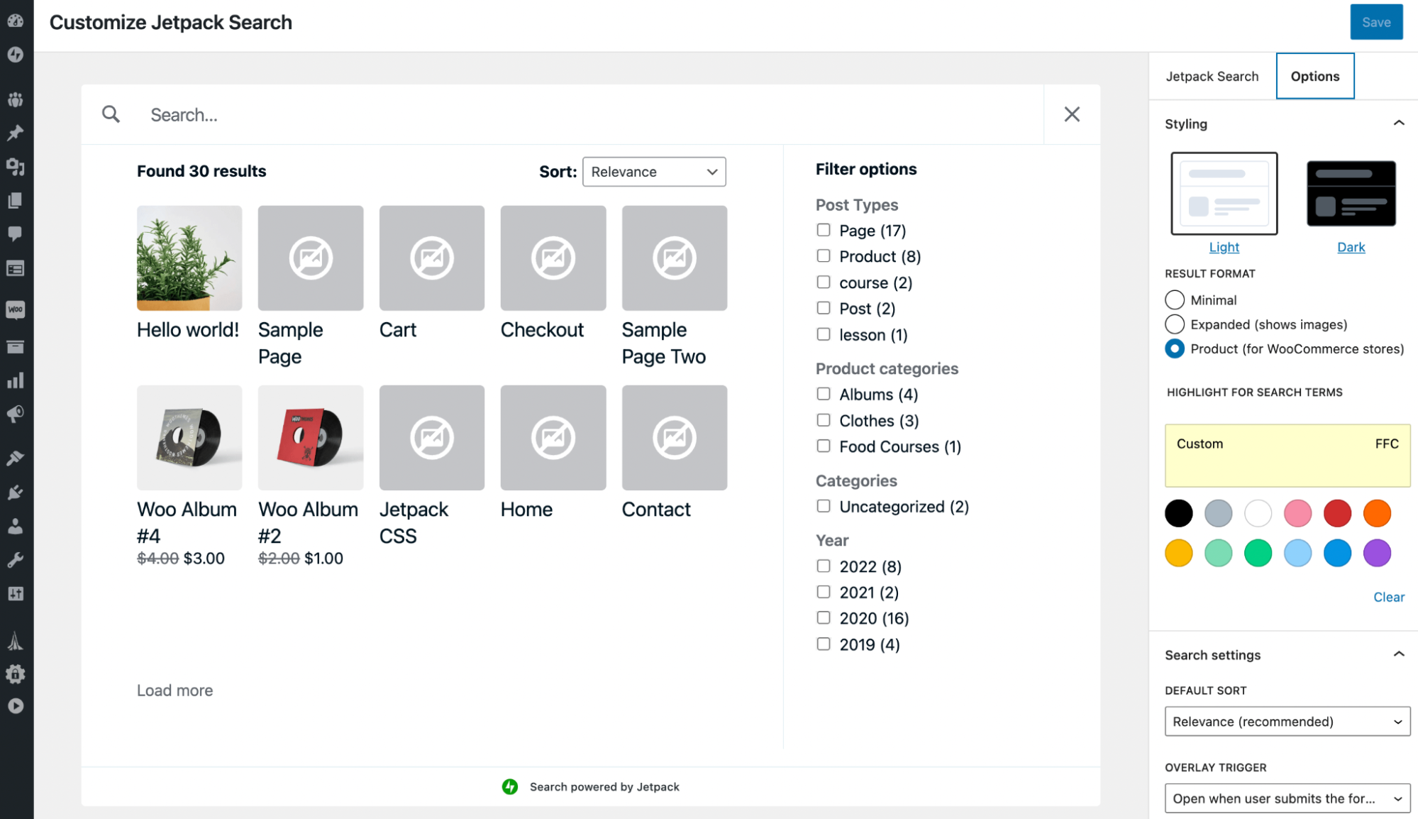 customizing search results