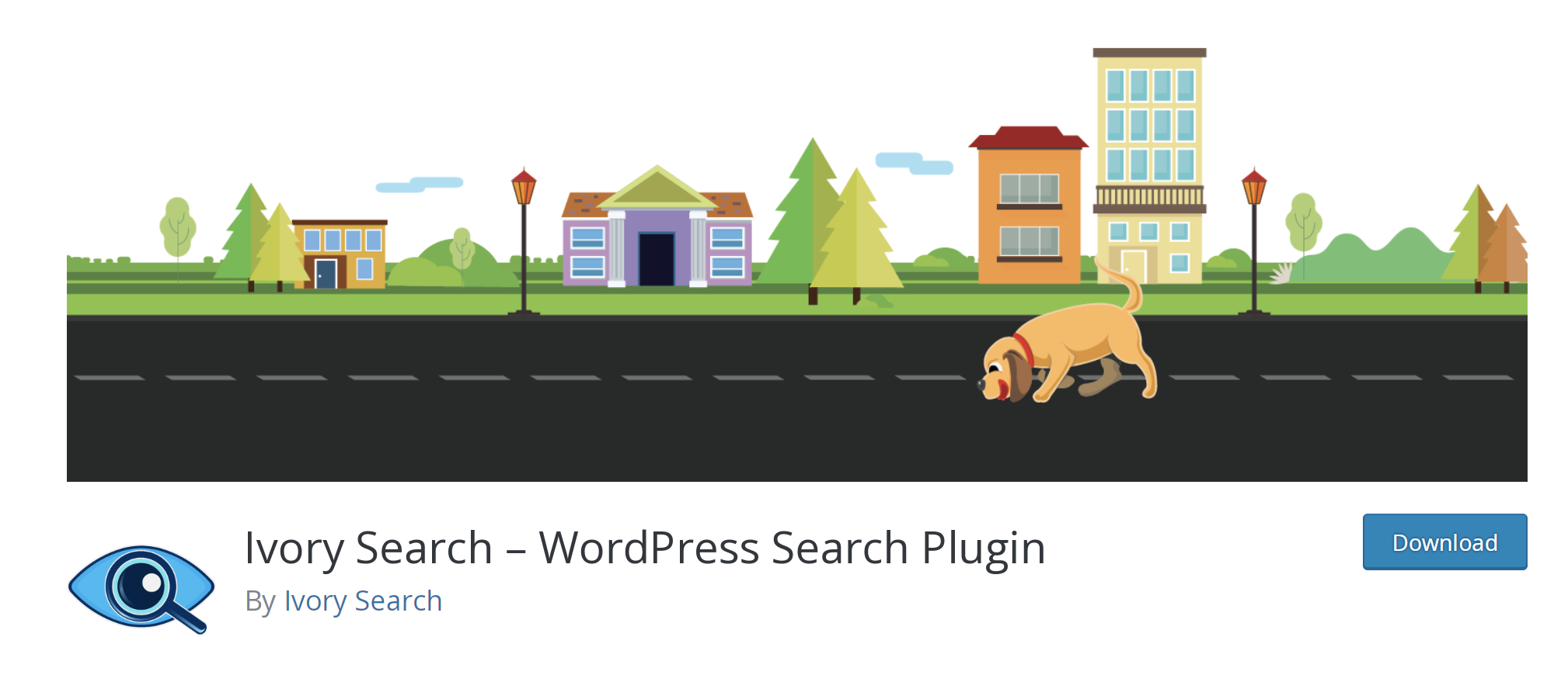 Ivory Search listing in the WordPress repository