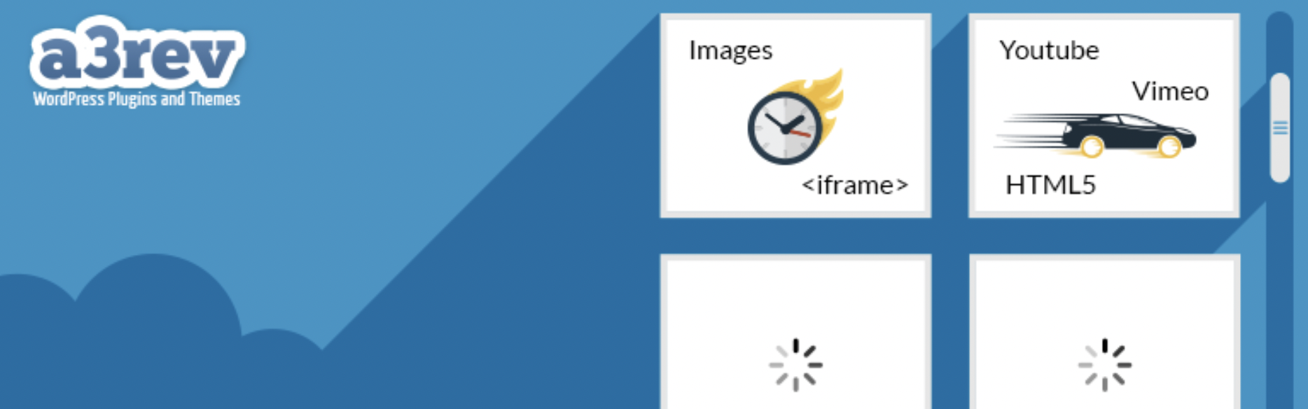Imagen principal del plugin a3 Lazy Load con iconos de un reloj y un coche