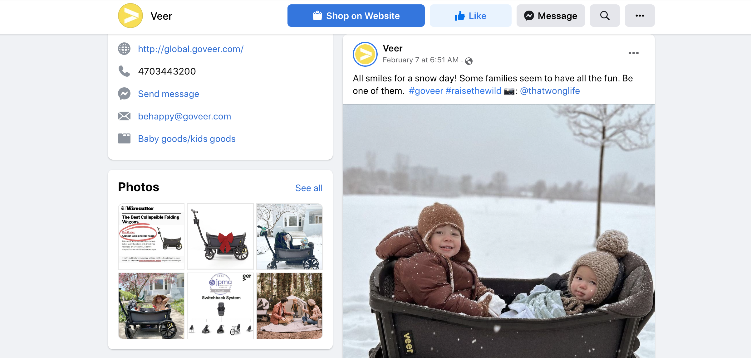 user-generated content on Veer's Facebook page