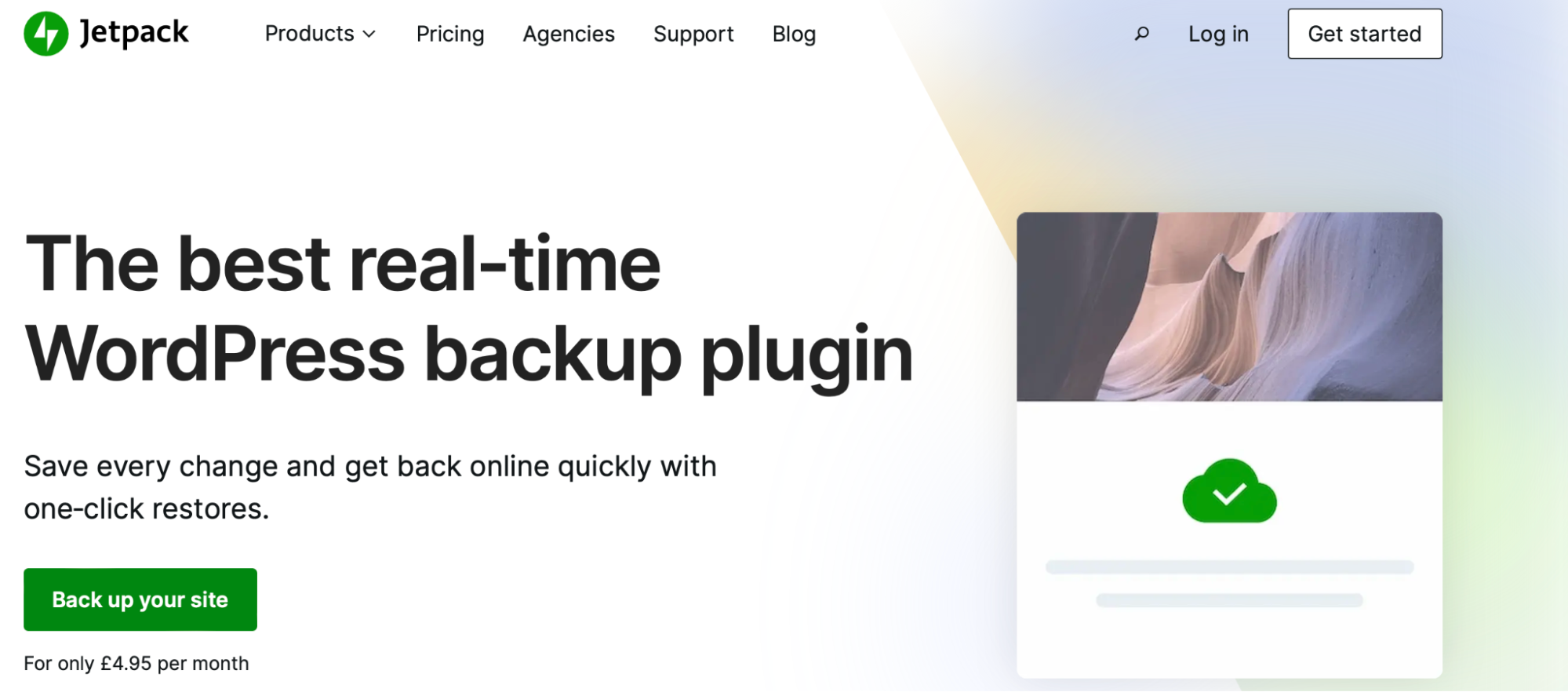 Jetpack VaultPress Backup homepage