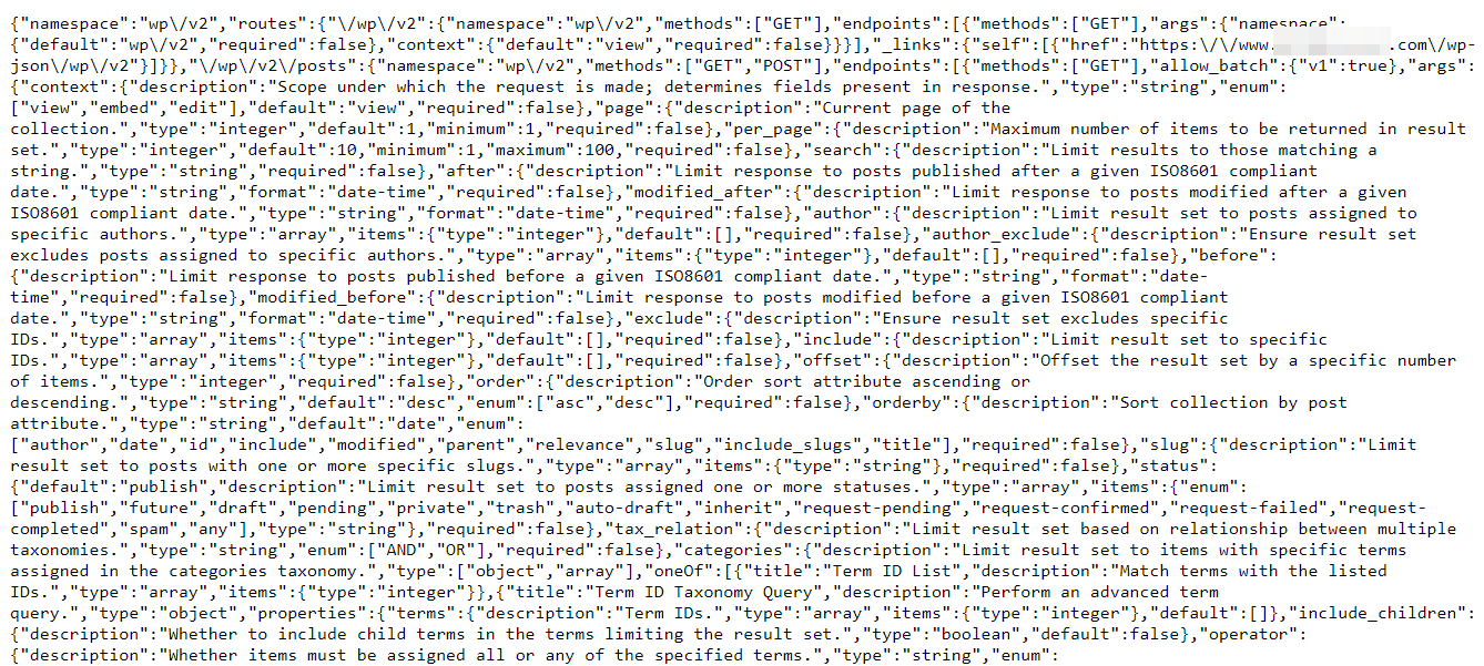 viewing the REST API