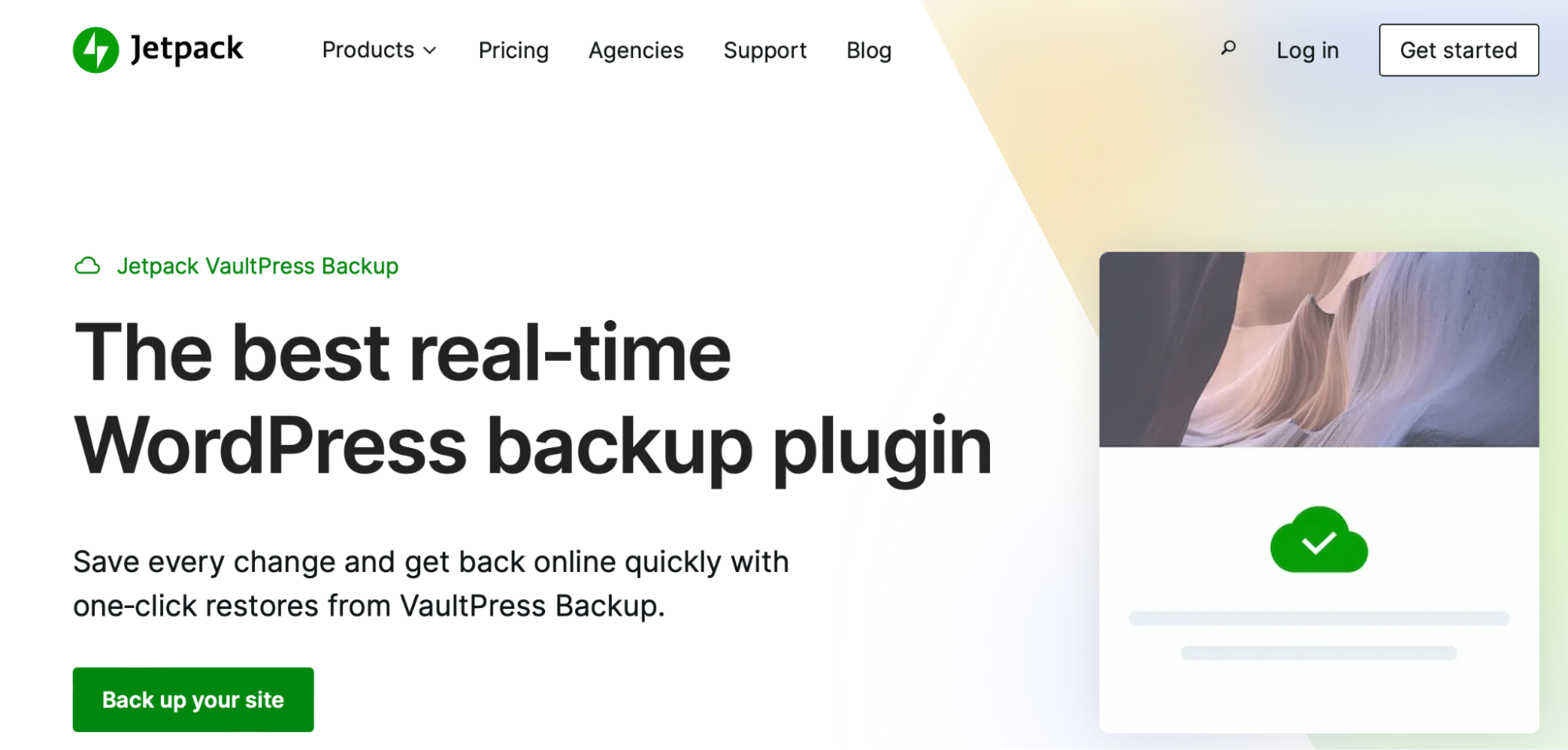 Jetpack VaultPress Backup homepage